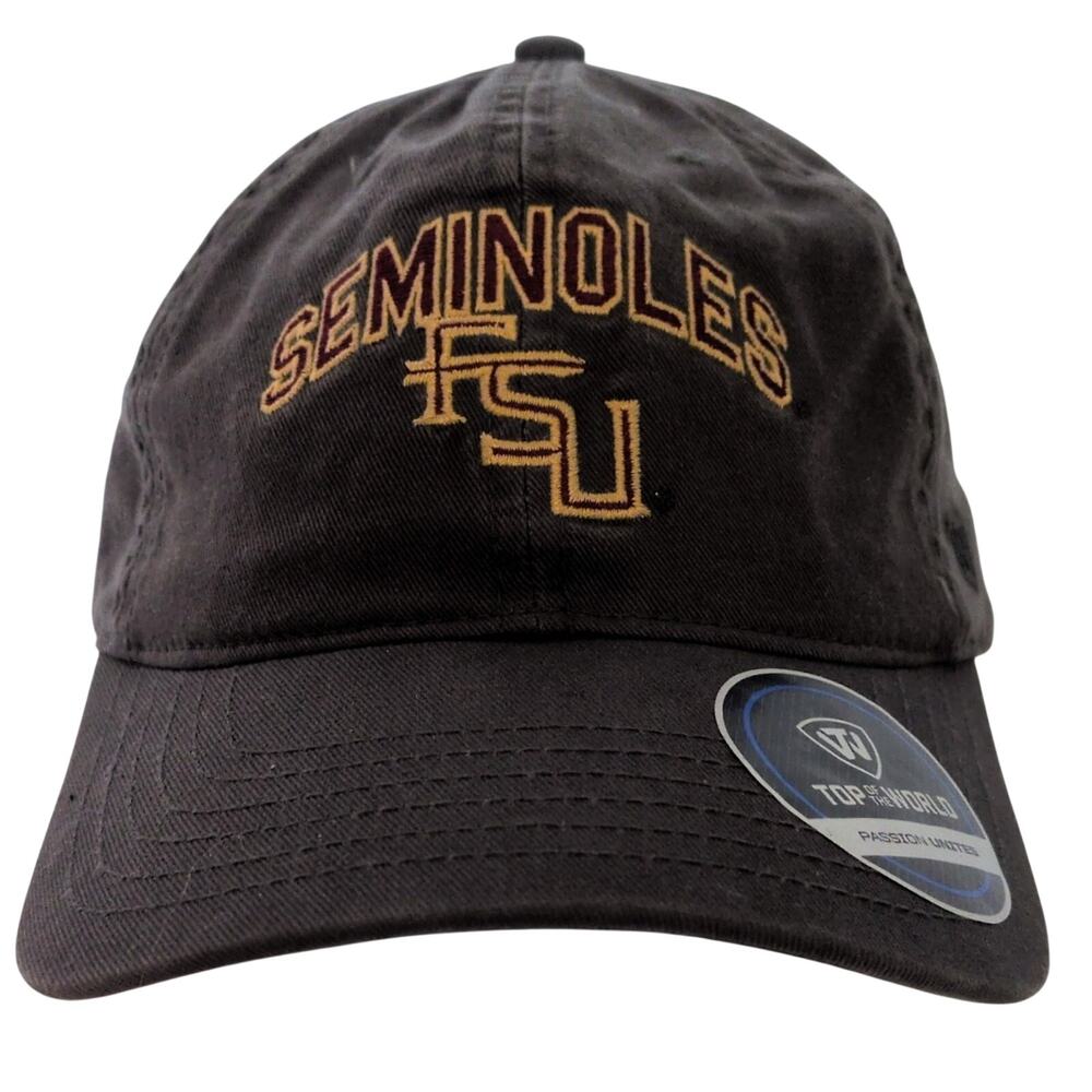 Florida State Seminoles Top of the World Dad Hat Adjustable Black FSU Cap NWT